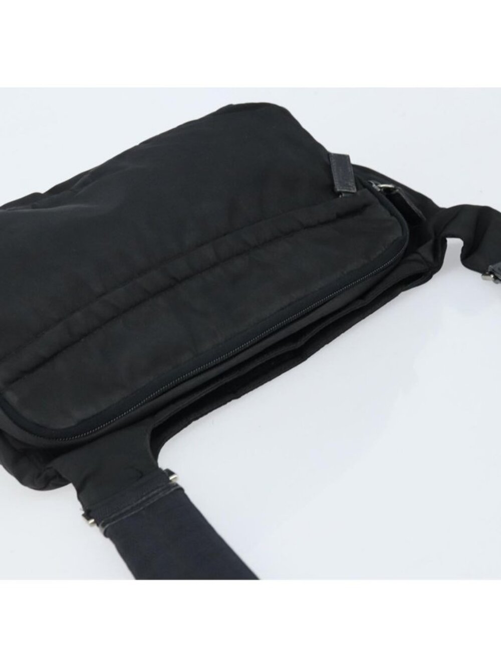 Authentic PRADA Shoulder Bag Nylon Black Silver - Picture 12 of 16
